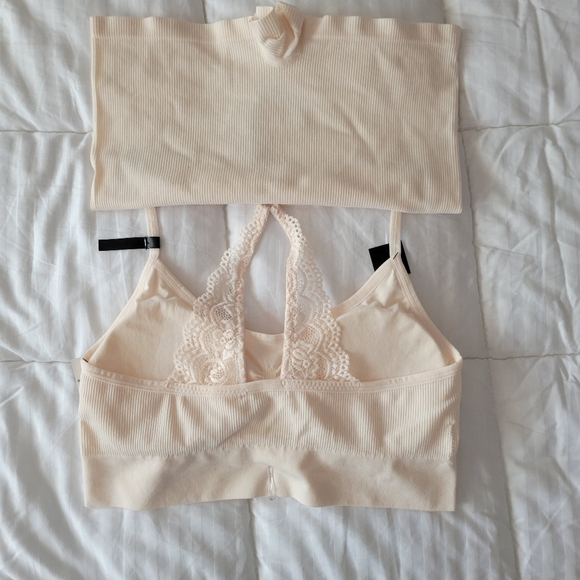 TAHARI BRAND NEW SEAMLESS BRA SET REMOVABLE PADS SIZE L - Picture 6 of 7